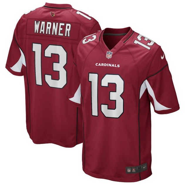 mens nike kurt warner cardinal arizona cardinals game retired player jersey